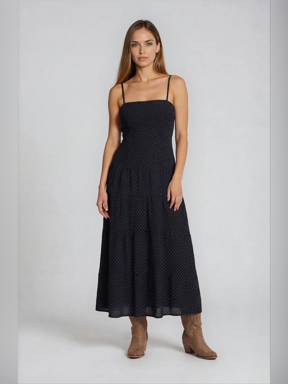 Priv Loralee Polka Dot Maxi Dress